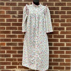 Vintage Models Coat Nightgown Robe House Dress Duster Pink Floral Sz 8